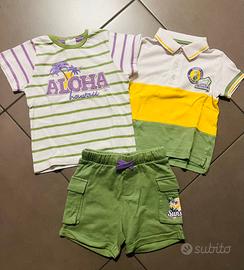 Completo prenatal maglietta polo e pantaloncino