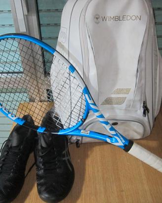 RACCHETTA-BAMBOLAT-PURE DRIVE LITE+BORSA +SCARPE