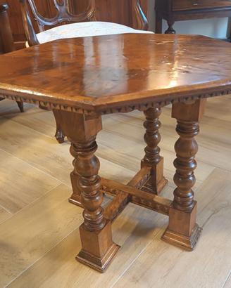 Tavolinetto da caffè Ottagonale in noce