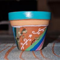 Vasetto in terracotta decorato a mano🖌💎