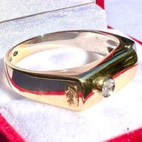 RECARLO Anello uomo diamante è oro bicolore 18kt