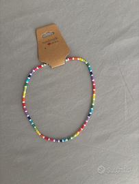 Choker  arcobaleno con perline