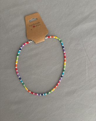 Choker  arcobaleno con perline