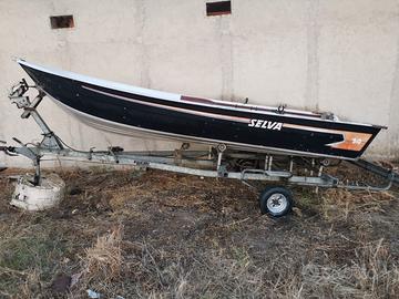 BARCA MT 4,30 MOTORE SELVA 15 HP, CARRELLO ELLEBI