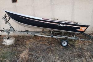 BARCA MT 4,30 MOTORE SELVA 15 HP, CARRELLO ELLEBI