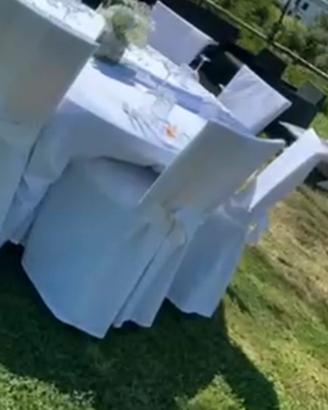 Stock di 45 coprisedia bianchi per catering/eventi