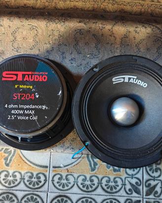 Altoparlanti woofer e tweeter a tromba