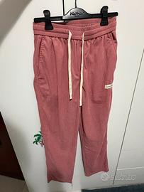 Pantalone di tuta rosato, velluto a coste S