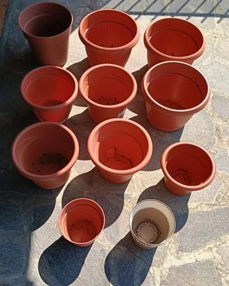 Vasi da giardino plastica 11 pezzi