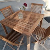 tavolo e sedie in tek