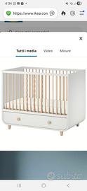 Lettino MYLLRA Ikea (con materasso e lenzuola)