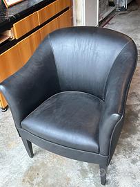 Poltrone da sala d’attesa in ecopelle nera