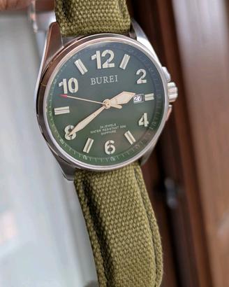 Orologio NH35 Burei Military Pilots verde