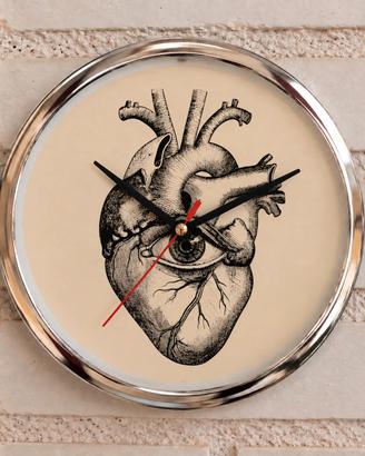 orologio da parete cuore oldschool