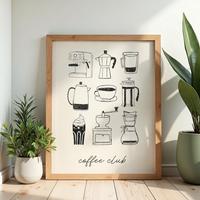 Poster con macchine per il caffé