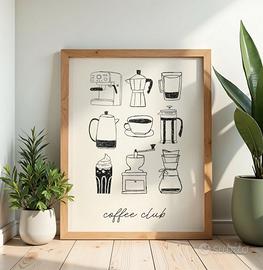 Poster con macchine per il caffé
