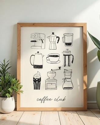 Poster con macchine per il caffé
