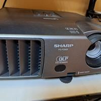 proiettore  sharp con telo 140x140 xm
