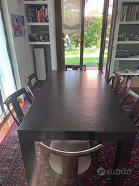 Tavolo da pranzo allungabile color wengé – 180/240