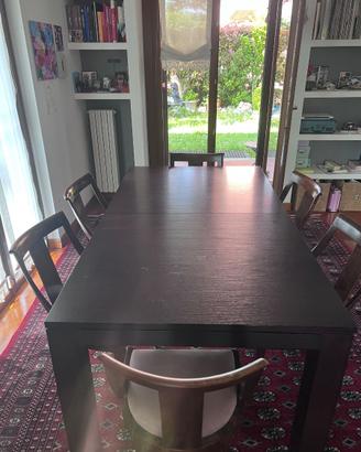 Tavolo da pranzo allungabile color wengé – 180/240