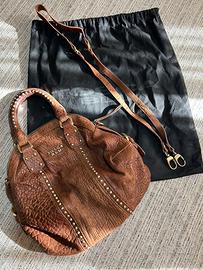BORSA TOSCA BLU IN PELLE ORIGINALE