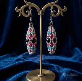 Orecchini stile vintage artigianali tubolari