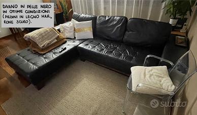 Divano in pelle nera