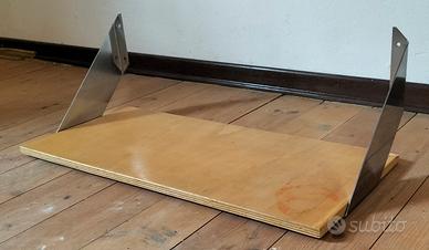 Mensola da muro in legno e acciaio inox