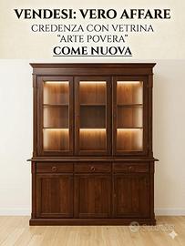 Credenza con vetrinetta in arte povera