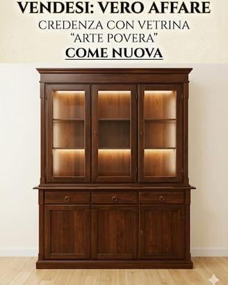 Credenza con vetrinetta in arte povera