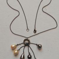 Collana Morellato con perle bianche, grigie e nera