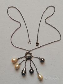 Collana Morellato con perle bianche, grigie e nera