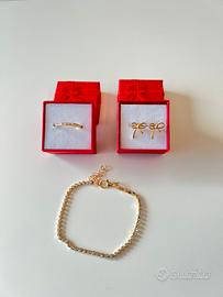 Set bracciale + anello + orecchini – stile chic
