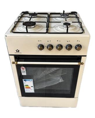 CUCINA A GAS 4 FUOCHI CON FORNO GAS BEIGE RUSTICO