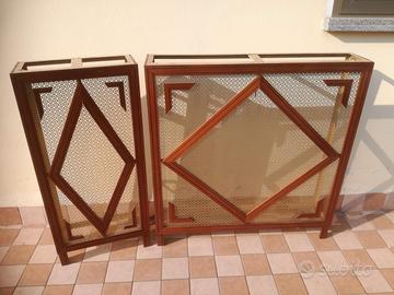 COPRI-RADIATORI IN LEGNO ED OTTONE LAVORATO