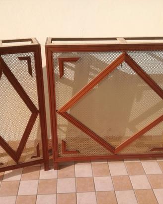 COPRI-RADIATORI IN LEGNO ED OTTONE LAVORATO