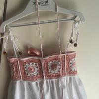 Vestitino bimba ad uncinetto e lino