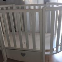 culla ovale legno bianco 