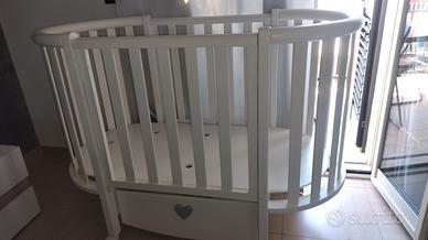 culla ovale legno bianco 