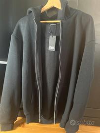 Felpa Urban Classics bianca con zip e cappuccio