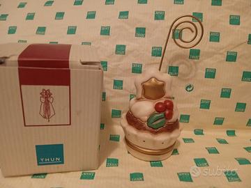 segnaposto torta con stella agrifoglio natale thun