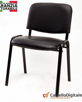 Sedie per ufficio sala d'attesa ecopelle nera