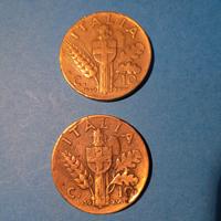 2 Monete da 10 centesimi del 1939 e 1940.