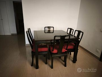 Tavolo Allungabile+6 Sedie,Olmo Massello,Orientale