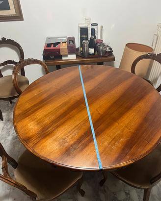 Tavolo tondo legno + sedie