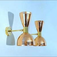 Coppia di Applique Wall Lamp RAME / OTTONE