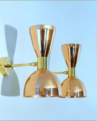 Coppia di Applique Wall Lamp RAME / OTTONE