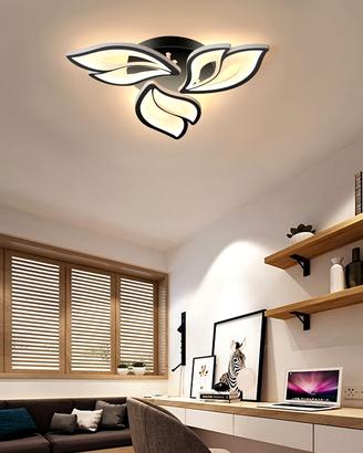 plafoniera design petalo nera moderna a LED nero 