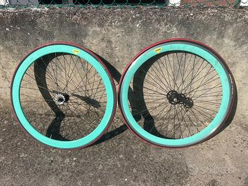 Ruote pista 700 23 fixie freno contropedale
