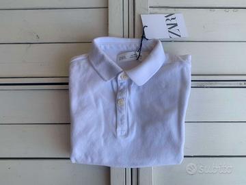 Polo Bambino Zara 6-7 anni 120 cm Cotone Bianco